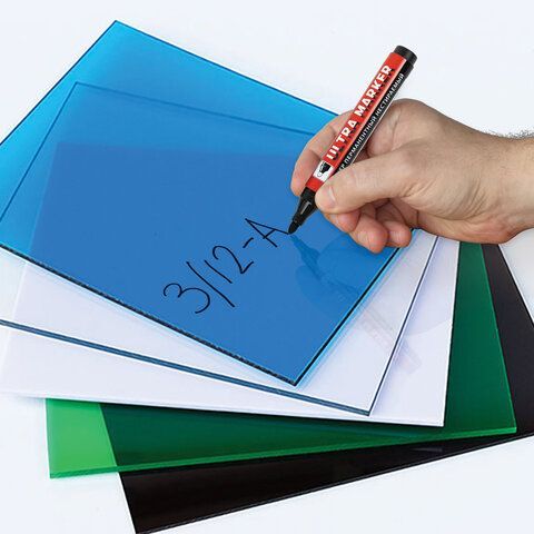 Маркер перманентный ULTRA MARKER, ЧЕРНЫЙ, 3,5 мм, с клипом, BRAUBERG 12 шт., 152204