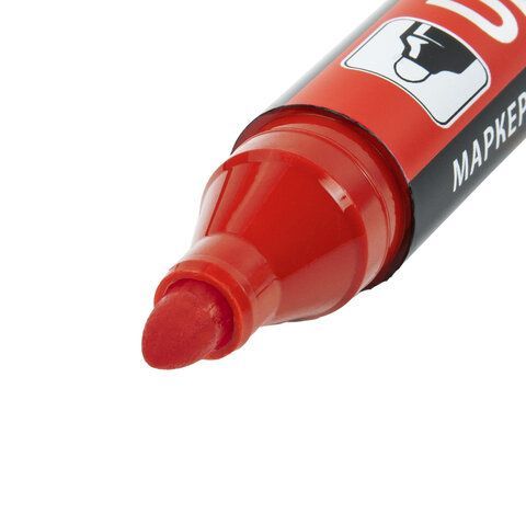 Маркер перманентный ULTRA MARKER, КРАСНЫЙ, 3,5 мм, с клипом, BRAUBERG 12 шт., 152205