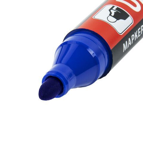 Маркер перманентный ULTRA MARKER, СИНИЙ, 3,5 мм, с клипом, BRAUBERG 12 шт., 152206