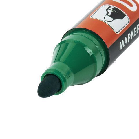 Маркер перманентный ULTRA MARKER, ЗЕЛЕНЫЙ, 3,5 мм, с клипом, BRAUBERG 12 шт., 152207