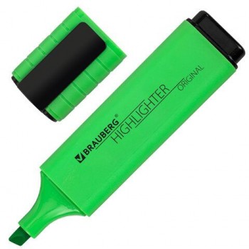 Текстовыделитель BRAUBERG 3 шт. "ORIGINAL NEON", ЗЕЛЕНЫЙ, линия письма 1-5 мм, 152212