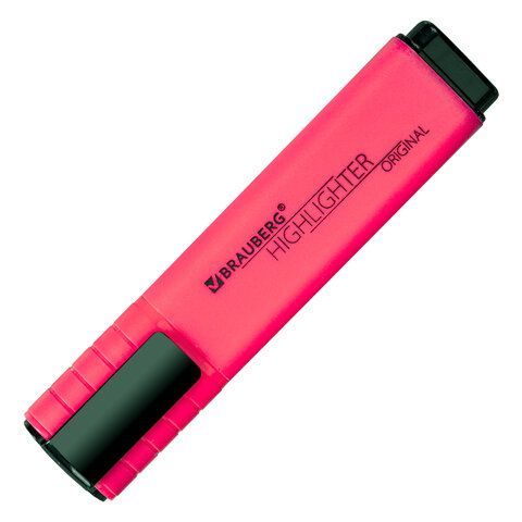 Текстовыделитель BRAUBERG 3 шт. &quot;ORIGINAL NEON&quot;, РОЗОВЫЙ, линия письма 1-5 мм, 152213