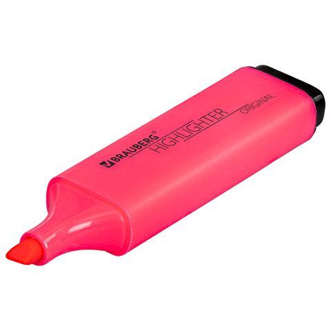 Текстовыделитель BRAUBERG 3 шт. &quot;ORIGINAL NEON&quot;, РОЗОВЫЙ, линия письма 1-5 мм, 152213