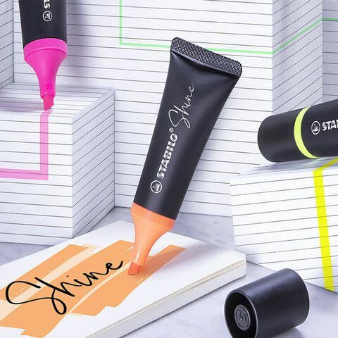 Текстовыделитель STABILO 2 шт. &quot;Shine&quot;, ЗЕЛЕНЫЙ, линия 2-5 мм, 76/33