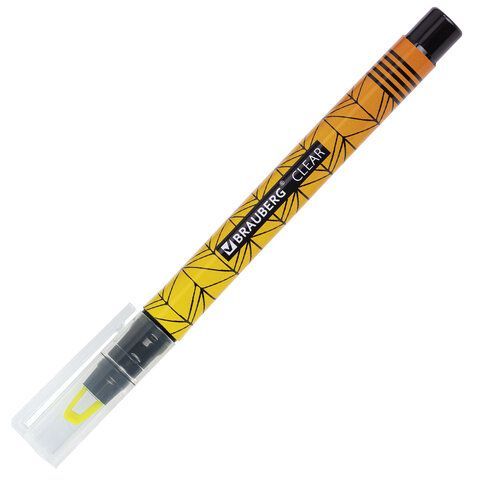 Текстовыделитель с прозрачным наконечником BRAUBERG 3 шт. &quot;Clear&quot;, ЖЕЛТЫЙ, линия 1-5 мм, 152424