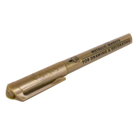 Маркер для декорирования и рисования ЗОЛОТИСТЫЙ BRAUBERG ART 2 шт. METALLIC, линия письма 1-3 мм, 152438