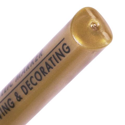 Маркер для декорирования и рисования ЗОЛОТИСТЫЙ BRAUBERG ART 2 шт. METALLIC, линия письма 1-3 мм, 152438