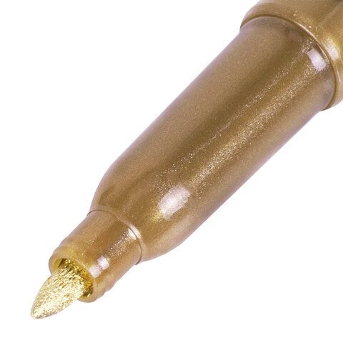 Маркер для декорирования и рисования ЗОЛОТИСТЫЙ BRAUBERG ART 2 шт. METALLIC, линия письма 1-3 мм, 152438