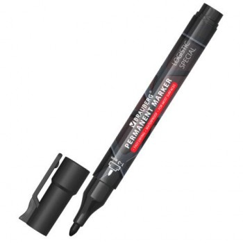 Маркер перманентный с колпачком для вскрытия коробок BRAUBERG 12 шт. LOGISTIC SPECIAL, ЧЕРНЫЙ, 1-3 мм, 152569