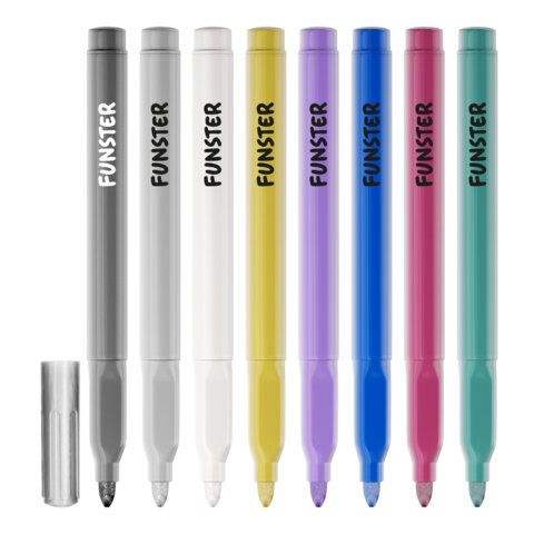 Фломастеры FUNSTER (ФАНСТЕР) "METALLIC" 8 цветов металлик, ударопрочный наконечник, 152630