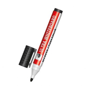 Маркер стираемый для белой доски ЧЕРНЫЙ, BRAUBERG 12 шт. "ULTRA WHITEBOARD MARKER", 3 мм, с клипом, 152634