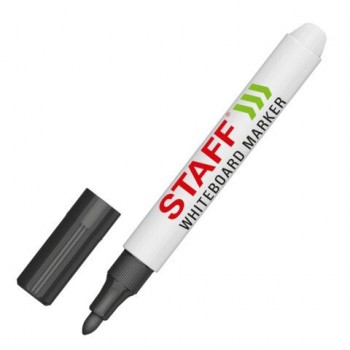 Маркер стираемый для белой доски ЧЕРНЫЙ, STAFF 36 шт. "BASIC" WBM-200, 1-3 мм, хххххх, 152638