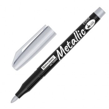 Маркеры для декорирования и рисования ЗОЛОТО и СЕРЕБРО, METALLIC MARKER, линия письма 1-2 мм, BRAUBERG, 152655