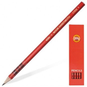 Карандаш чернографитный KOH-I-NOOR 12 шт., 1 шт., "Alpha", В, корпус красный, заточенный, 1703/1, 1703001020KSRU