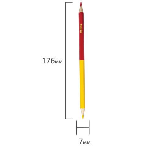 Карандаши двусторонние ПИФАГОР, 12 штук, 24 цвета, заточенные, картонная упаковка, 180244