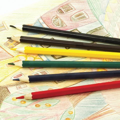 Карандаши цветные ПИФАГОР 2 шт., 6 цветов, классические, заточенные, картонная упаковка, 180295