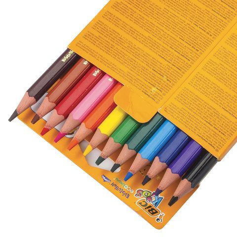 Карандаши цветные утолщенные BIC &quot;Kids Evolution Triangle&quot;, 12 цветов, пластиковые, трехгранные, картонная упаковка, 8297356