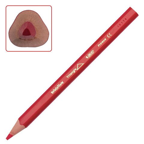 Карандаши цветные утолщенные BIC &quot;Kids Evolution Triangle&quot;, 12 цветов, пластиковые, трехгранные, картонная упаковка, 8297356