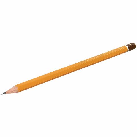 Карандаш чернографитный KOH-I-NOOR 3 шт. 1500, 1шт., 3B, корпус желтый, заточенный, 150003B01170RU