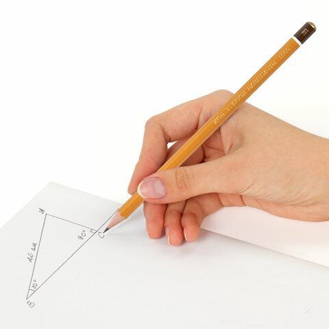 Карандаш чернографитный KOH-I-NOOR 3 шт. 1500, 1шт., 3B, корпус желтый, заточенный, 150003B01170RU