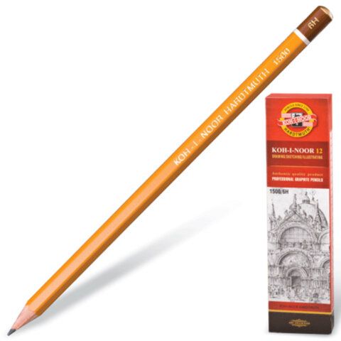 Карандаш чернографитный KOH-I-NOOR 12 шт. 1500, 6H, 150006H01170