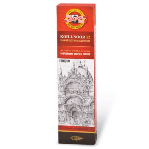 Карандаш чернографитный KOH-I-NOOR 12 шт. 1500, 6H, 150006H01170