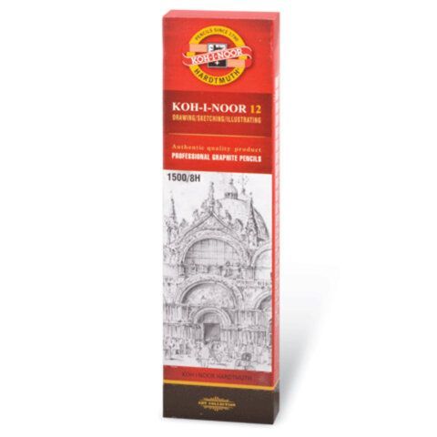 Карандаш чернографитный KOH-I-NOOR 12 шт. 1500, 8H, 150008H01170