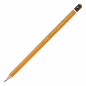 Карандаш чернографитный KOH-I-NOOR 3 шт. 1500, 1 шт., B, корпус желтый, заточенный, 150000B01170RU