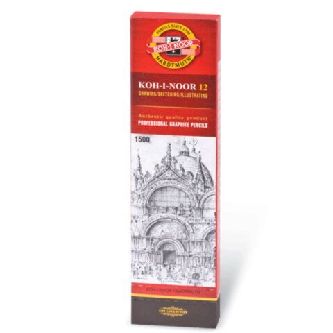 Карандаш чернографитный KOH-I-NOOR 12 шт. 1500, F, 150000F01170RU