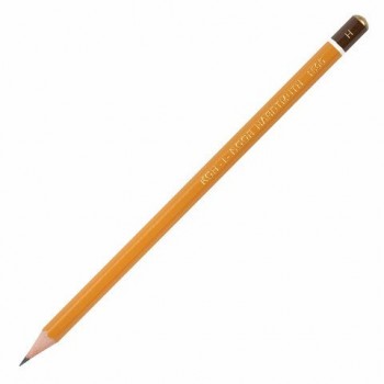 Карандаш чернографитный KOH-I-NOOR 3 шт. 1500, 1 шт., H, корпус желтый, заточенный, 150000H01170RU