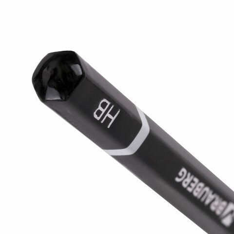 Карандаш чернографитный BRAUBERG 100 шт., 1 шт., &quot;Touch line&quot;, НВ, корпус черный, заточенный, 180621