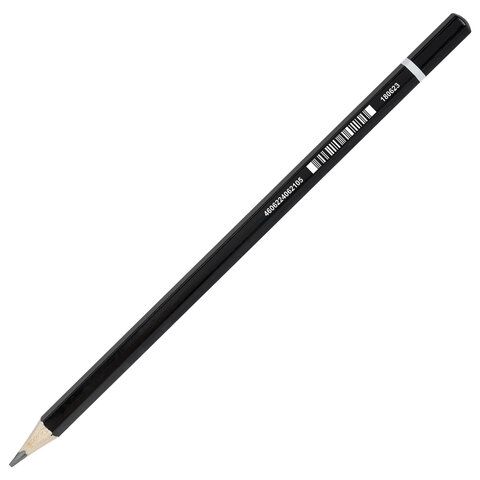 Карандаш чернографитный BRAUBERG 100 шт., 1 шт., &quot;Touch line&quot;, 2В, корпус черный, заточенный, 180623