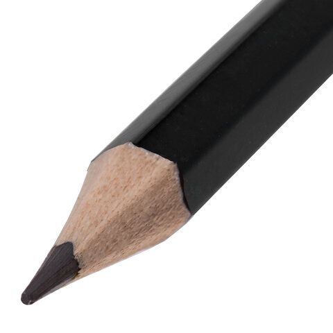 Карандаш чернографитный BRAUBERG 100 шт., 1 шт., &quot;Touch line&quot;, 2В, корпус черный, заточенный, 180623