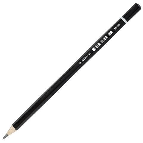 Карандаш чернографитный BRAUBERG 100 шт., 1 шт., &quot;Touch line&quot;, Н, корпус черный, заточенный, 180625