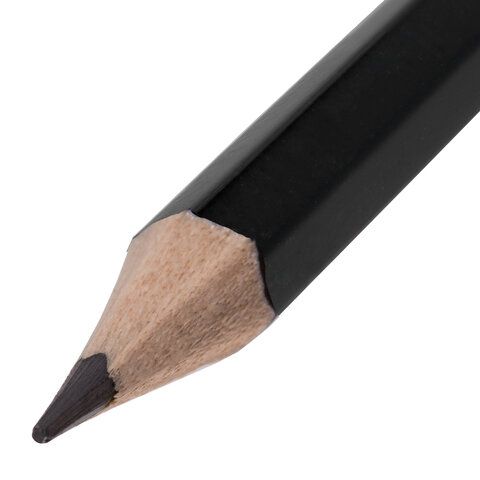 Карандаш чернографитный BRAUBERG 100 шт., 1 шт., &quot;Touch line&quot;, Н, корпус черный, заточенный, 180625