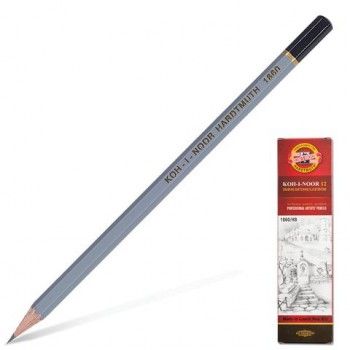 Карандаш чернографитный KOH-I-NOOR 12 шт., 1 шт., "Gold Star", HB, корпус серый, заточенный, 18600HB00104