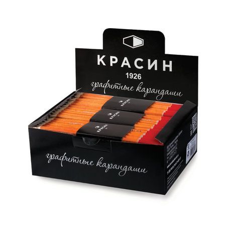 Карандаш чернографитный КРАСИН 12 шт., 1 шт., &quot;РедТоп&quot;, 4В, корпус тонированный, заточенный, 01GW4B4201H