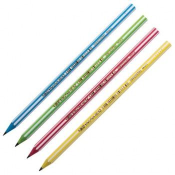 Карандаш чернографитный BIC 12 шт., 1 шт., "Evolution", HB, без резинки, пластиковый, корпус ассорти, заточенный, 918487