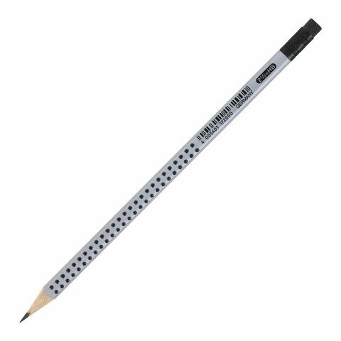 Карандаш чернографитный FABER-CASTELL, 1 шт., &quot;Grip 2001&quot;, HB, трехгранный, с ластиком, 117200
