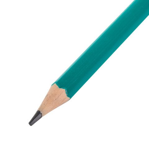 Карандаш чернографитный STAFF 12 шт. &quot;EVERYDAY&quot; BLP-963, 1 шт., НВ, пластиковый, зеленый корпус, 180962