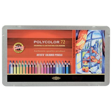 Карандаши цветные художественные KOH-I-NOOR &quot;Polycolor&quot;, 72 цвета, 3,8 мм, металлическая коробка, 3827072001PL