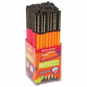 Карандаш чернографитный BRAUBERG 72 шт. "PREMIUM TURKEY", 1 шт., "Ultra", НВ, ассорти, дисплей,181570