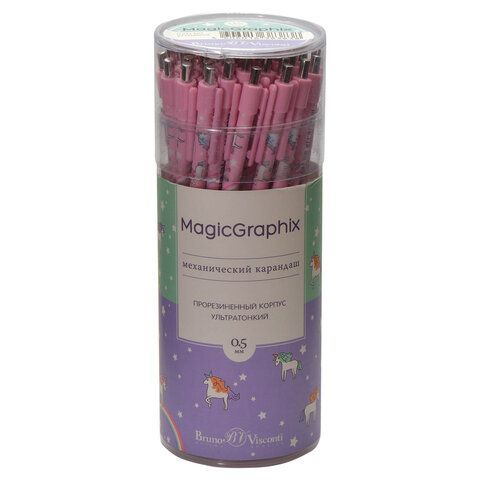 Карандаш механический 0,5 мм, BRUNO VISCONTI 48 шт. &quot;MagicGraphix&quot;, &quot;Единороги&quot;, 21-0044/03
