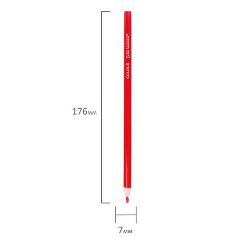 Карандаши цветные BRAUBERG 4 шт. PREMIUM, 6 цветов, трехгранные, грифель 3,3 мм, 181650