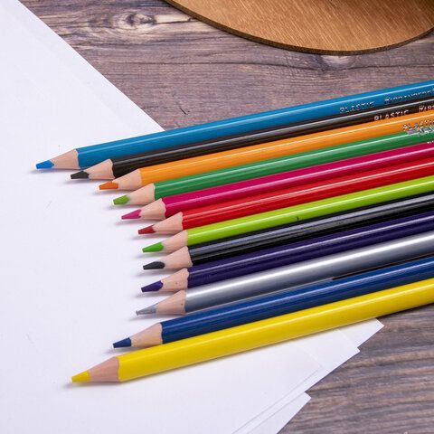 Карандаши цветные BRAUBERG 3 шт. PREMIUM, 12 цветов, пластиковые, трехгранные, грифель 3 мм, 181661