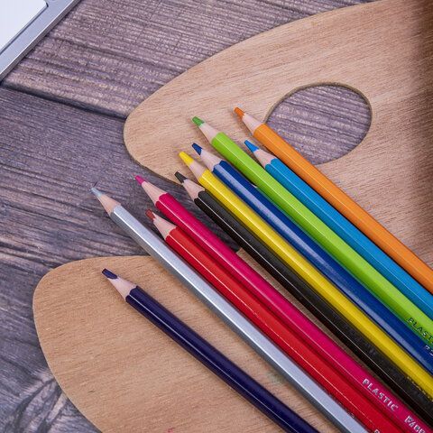 Карандаши цветные BRAUBERG 3 шт. PREMIUM, 12 цветов, пластиковые, шестигранные, грифель 3 мм, 181666
