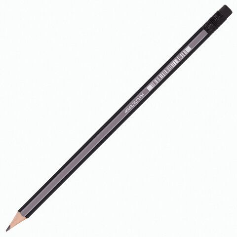 Карандаш чернографитный BRAUBERG 72 шт. &quot;Style&quot;, 1 шт., HB, с ластиком, корпус черно-серый, 181717
