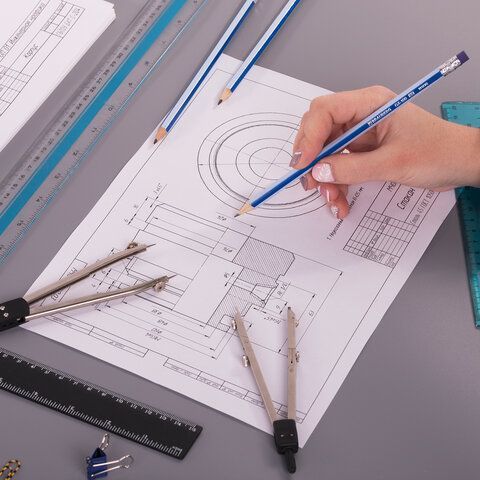 Карандаш чернографитный BRAUBERG 72 шт. &quot;GX-100&quot;, 1 шт., HB, с ластиком, корпус синий, 181720