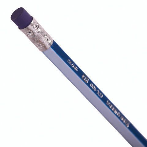 Карандаш чернографитный BRAUBERG 72 шт. &quot;GX-100&quot;, 1 шт., HB, с ластиком, корпус синий, 181720