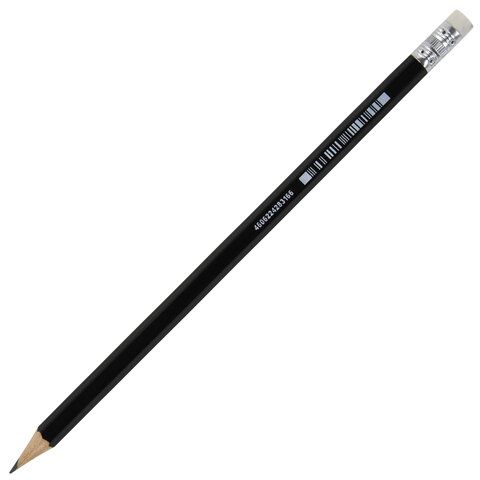 Карандаш чернографитный BRAUBERG 72 шт. &quot;Style PRO&quot;, 1 шт., HB, с ластиком, корпус черный, 181723